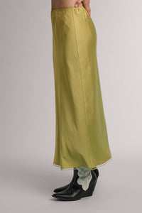 Zena Chartreuse Midi Skirt