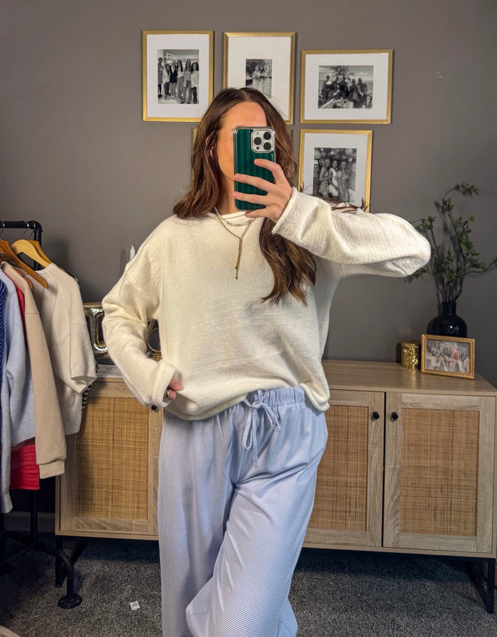 Lightweight knit sweater top women’s boutique clothing Vicky Jane Boutique