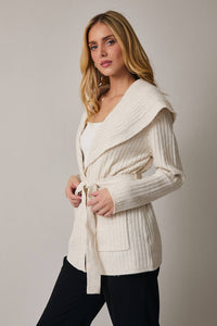 Cream tie cardigan Christmas outfit