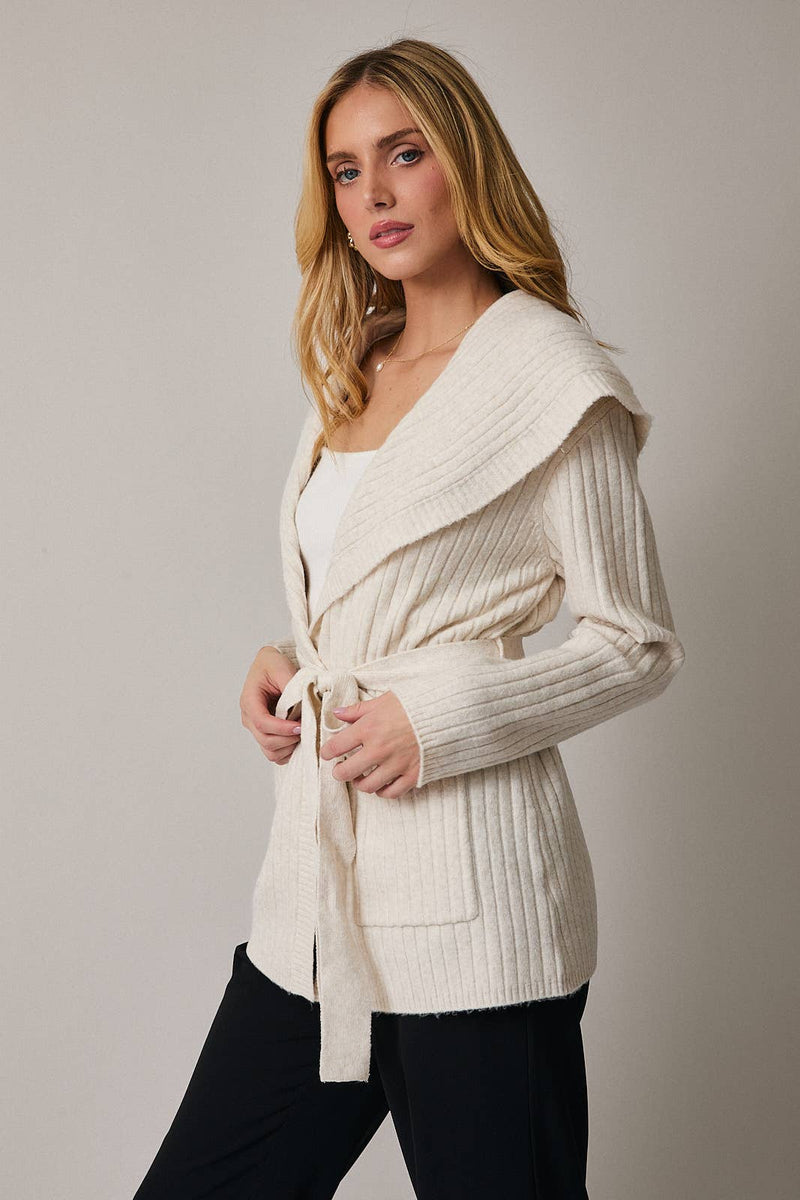 Cream tie cardigan Christmas outfit