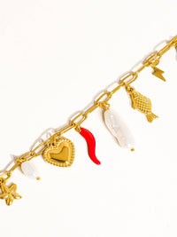 Sophia 18K Gold Plated Charm Necklace
