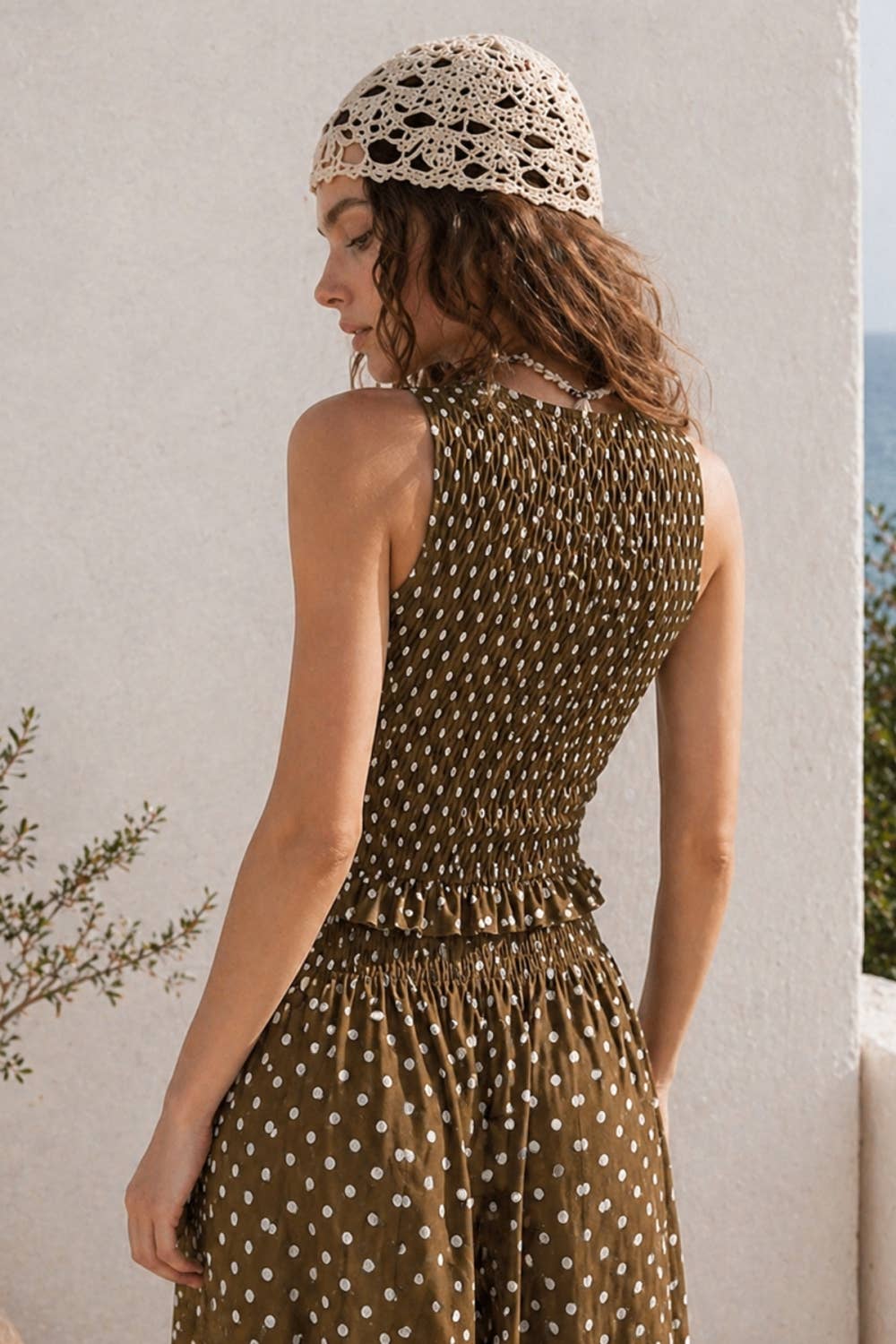 Sage Smocked Tank