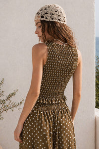 Sage Smocked Tank