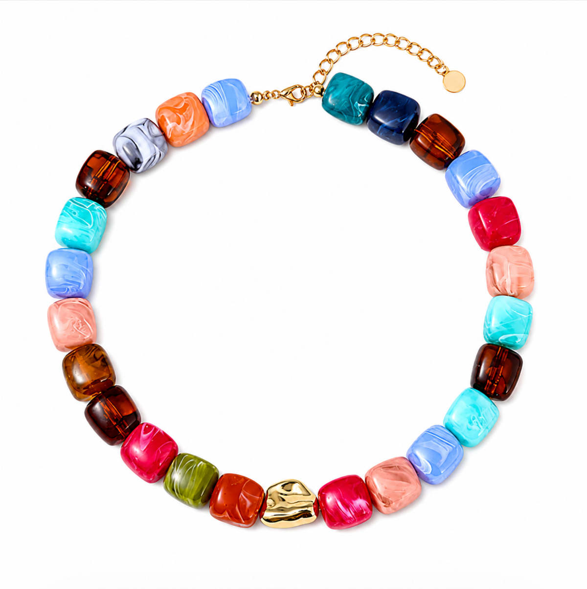 Candy Colorful Beaded Statement Necklace