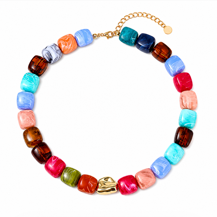 Candy Colorful Beaded Statement Necklace