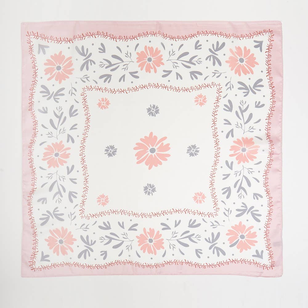 Flower Pattern Bandana Scarf