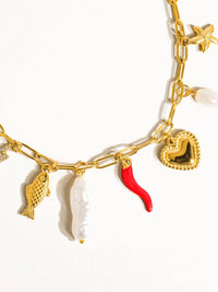 Sophia 18K Gold Plated Charm Necklace