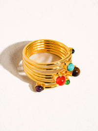 Teigan Multi Color Stone Layered Ring