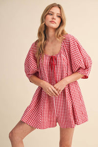 Hattie Gingham Romper