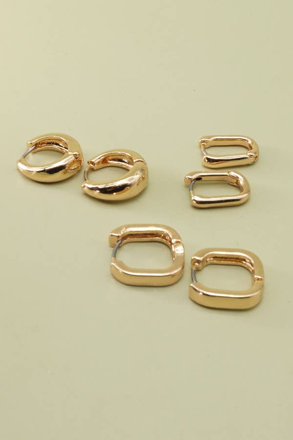 Trio Hoop Earrings Set