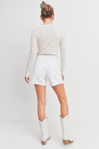 White Denim Short