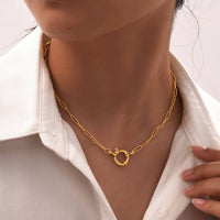 18K Gold Circle Necklace