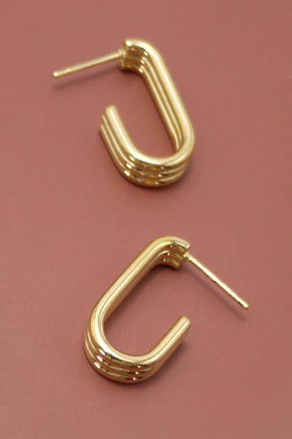 18K Gold Huggie Earring