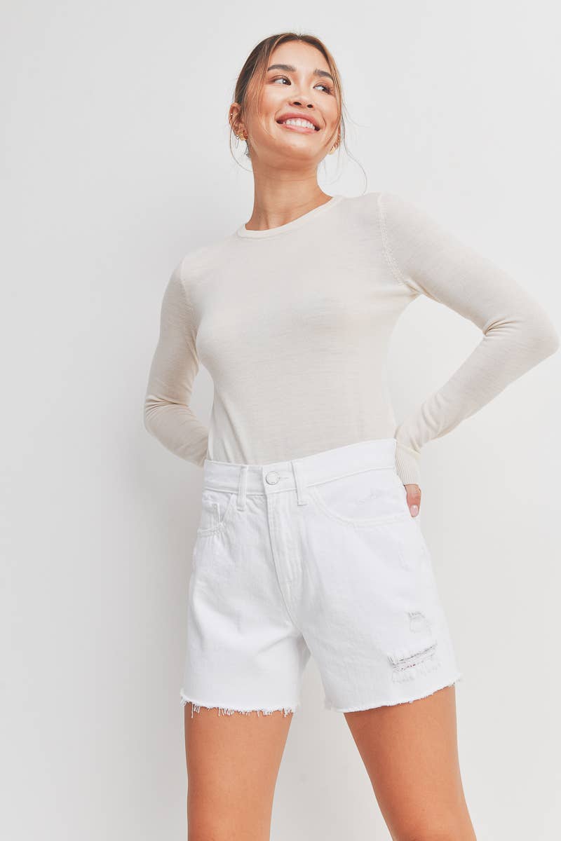 White Denim Short