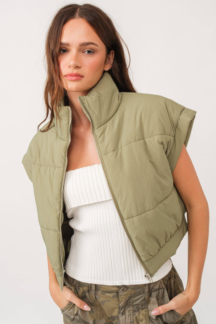 Stacey Cropped Puffer Vest