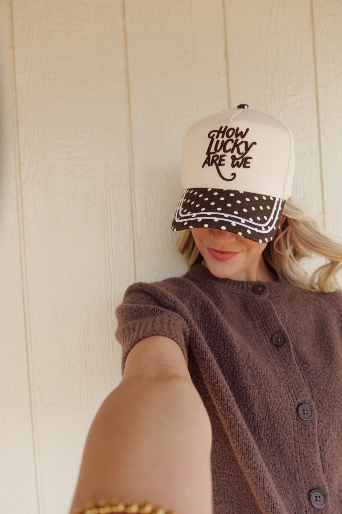How Lucky Are We Polka Dot Hat