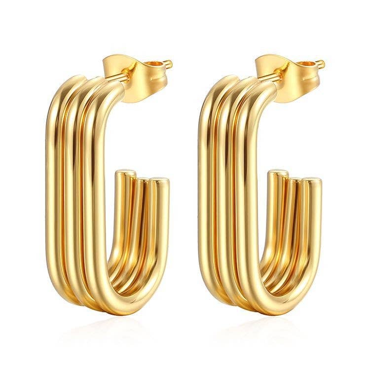 18K Gold Huggie Earring