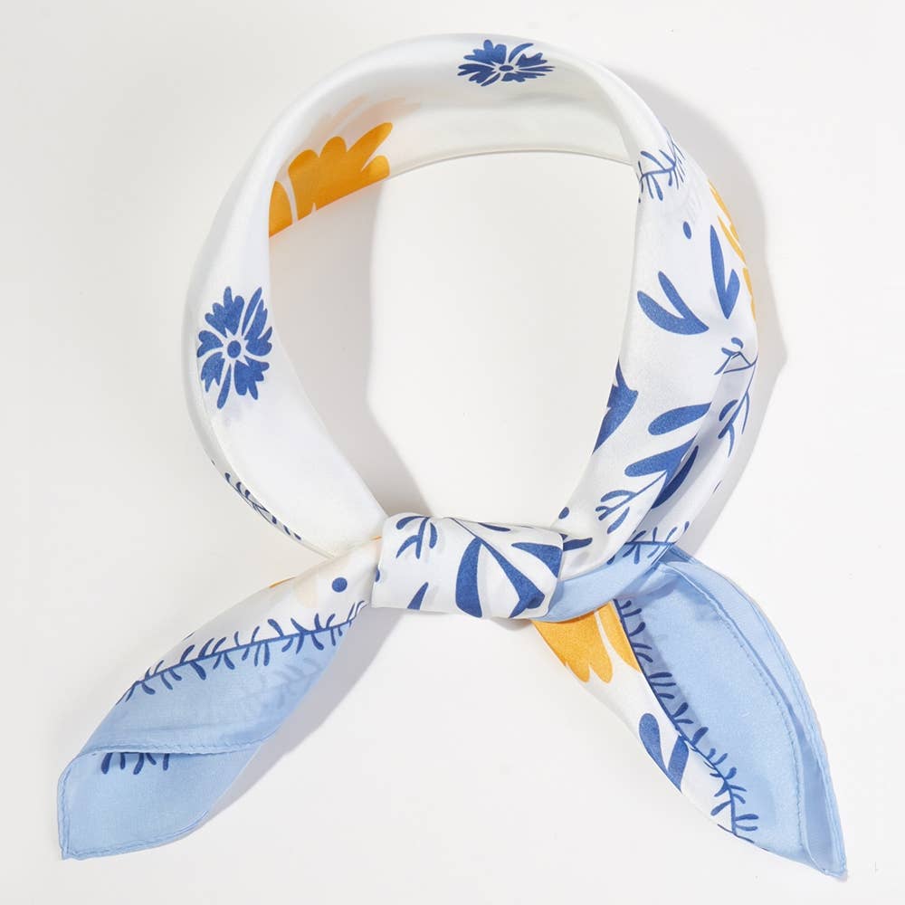 Flower Pattern Bandana Scarf