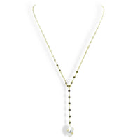 Gold necklace with a pearl water resistant