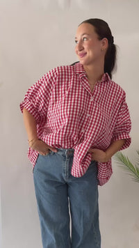 Oversized red gingham outfit 
